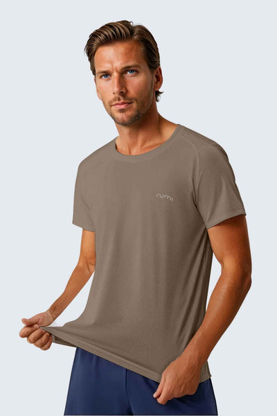 U Sun Fit Tee Waffle - Cocoa