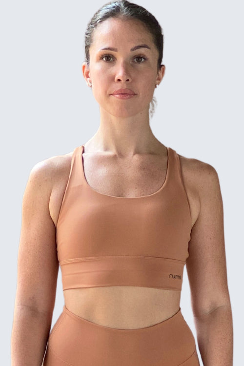 W SunSoft Stringy Crop Top Bra - Apricot Deep