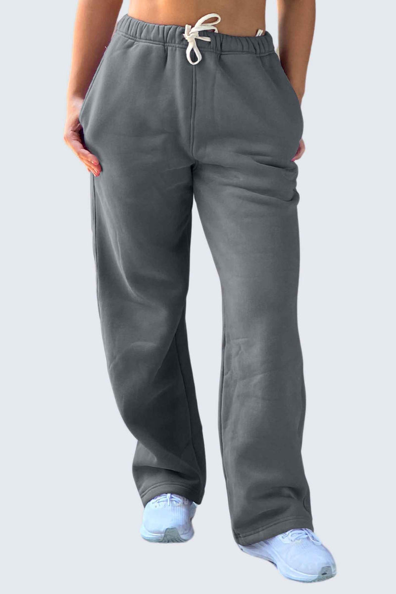 WU Moon Sweatpants Relaxed Open Fleece - Stone