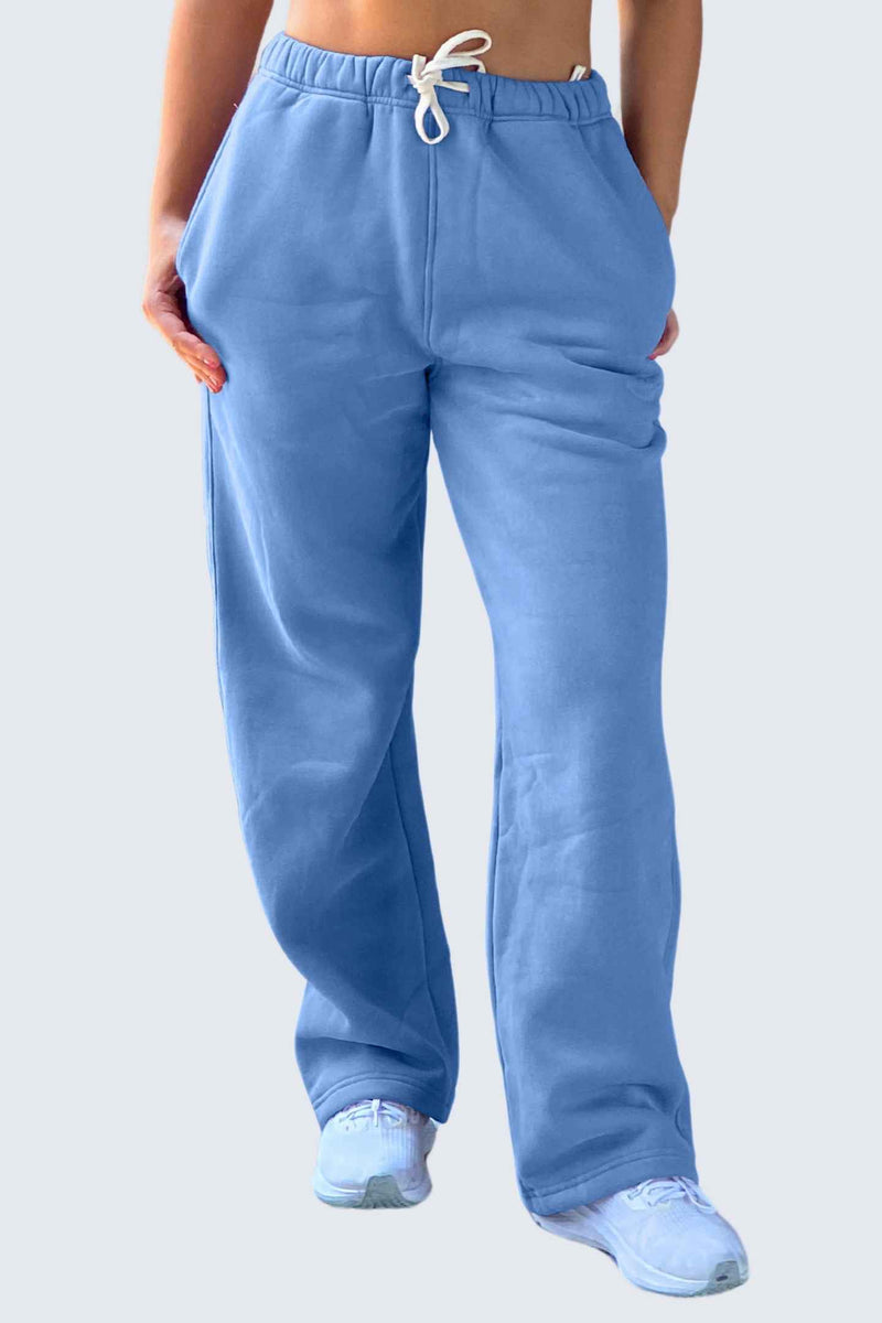 WU Moon Sweatpants Relaxed Open Fleece - Ocean