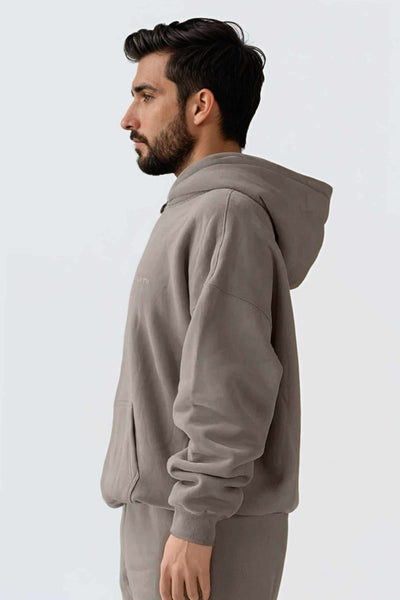 MU Moon Dento Sweatshirt Oversize Fleece + Hoodie - Camel