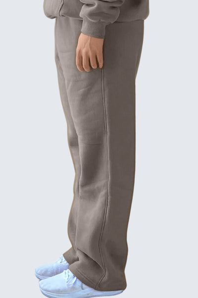 U Moon Sweatpants Relaxed Open Fleece - Camel