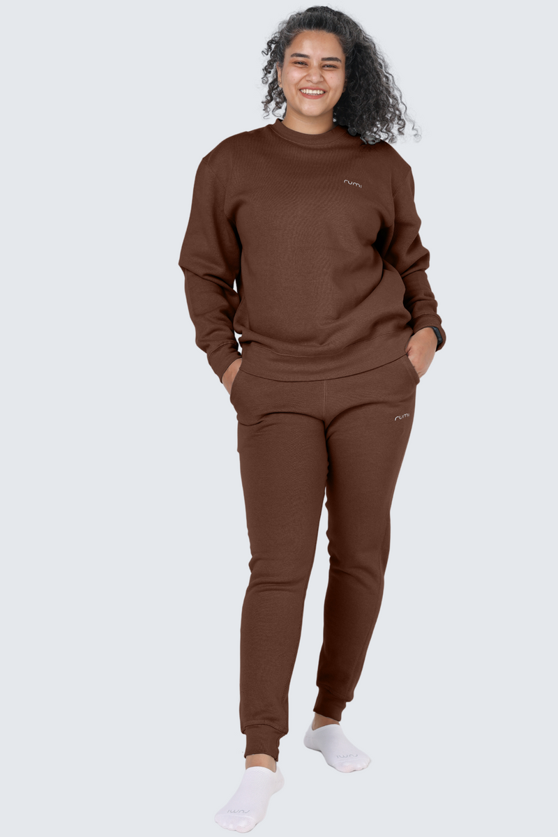 WU Moon Sweatpants Fleece Slim - Cocoa