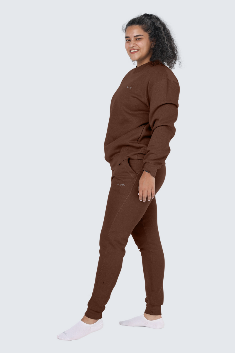 WU Moon Sweatpants Fleece Slim - Cocoa