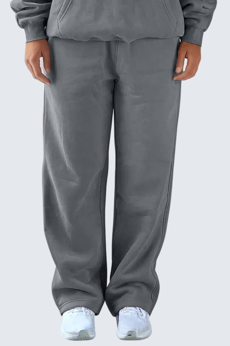 U Moon Sweatpants Relaxed Open Fleece - Stone