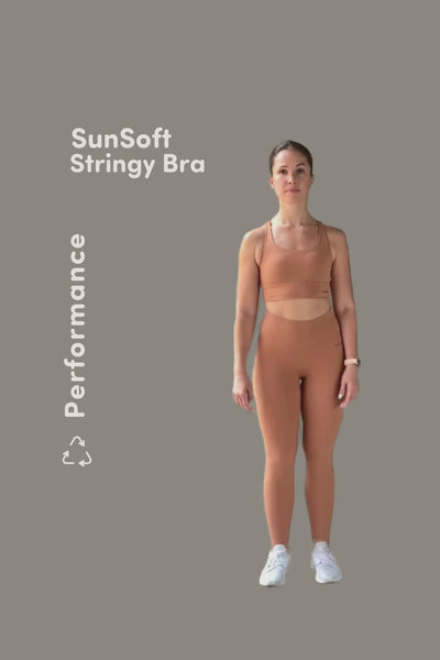 W SunSoft Stringy Crop Top Bra - Apricot Deep