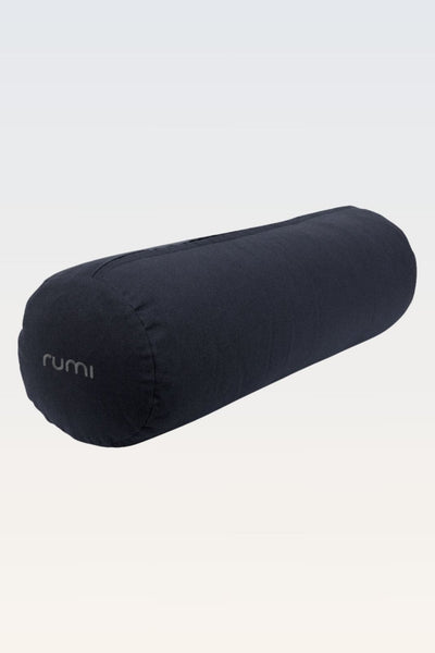 Rumi Earth - Cotton Yoga Bolster – Round - Graphite - RU - YCB - RD - GE - Yoga Props