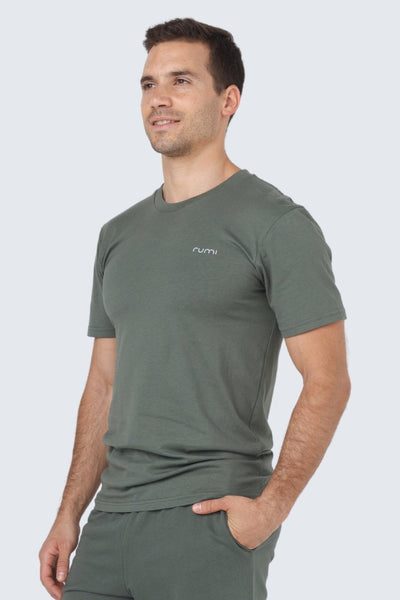 Rumi Earth - M Moon Tee - Olive Deep - Tops