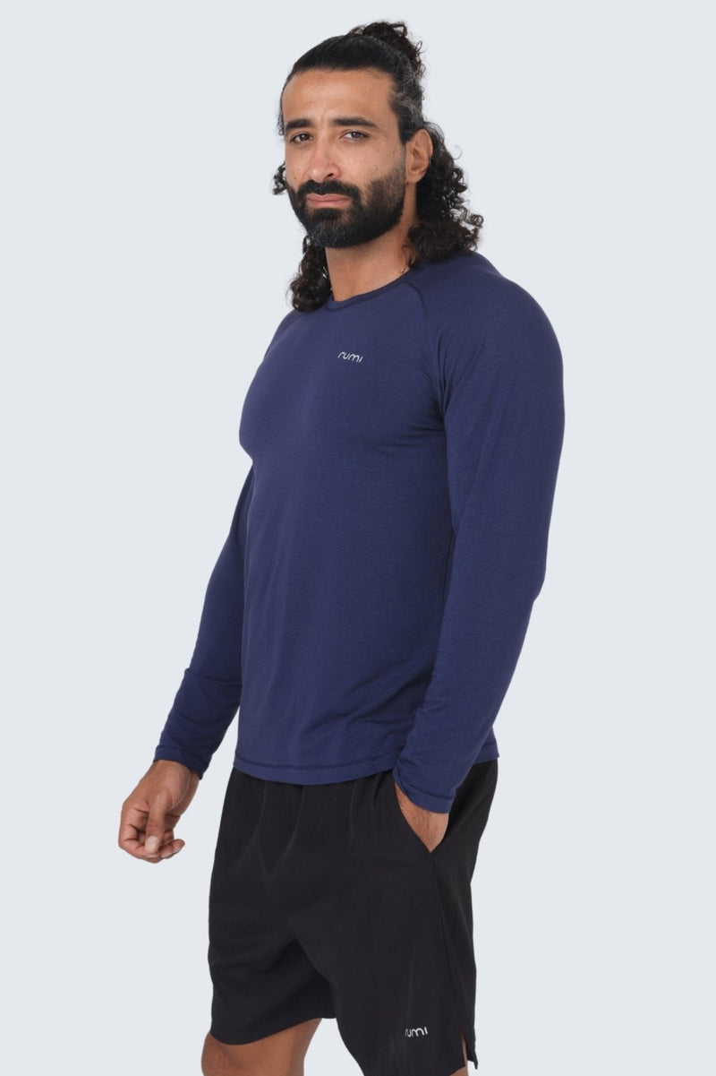 Rumi Earth - MU Move Tee Long Sleeve - Midnight - R521515MTP - M - Tops