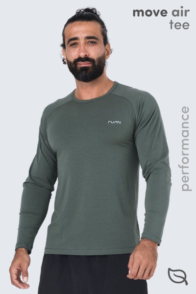 Rumi Earth - MU Move Tee Long Sleeve - Olive Deep - R521515DOP - M - Tops