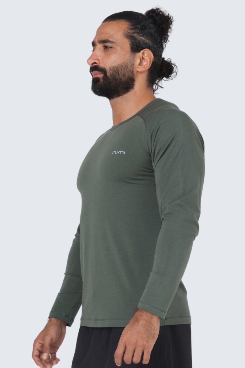 Rumi Earth - MU Move Tee Long Sleeve - Olive Deep - R521515DOP - M - Tops