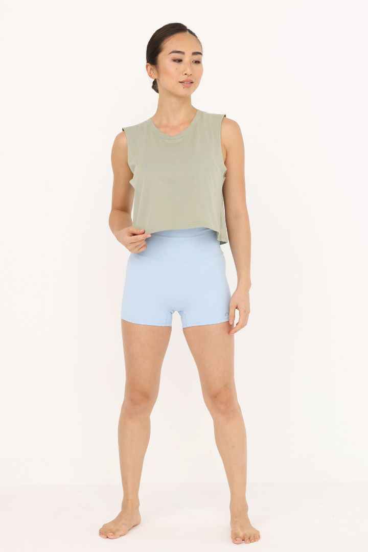 Rumi Earth - W Moon Air Cropped Tank - Pistachio - R131220PSP - Tops