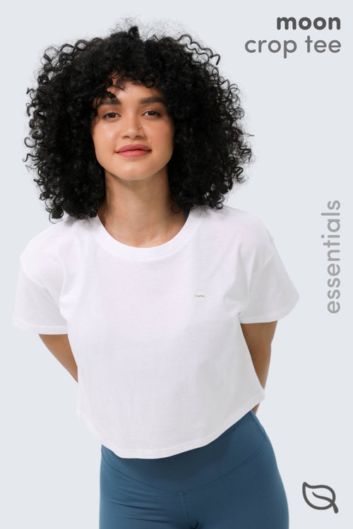 W Moon Tee Cropped - Snow