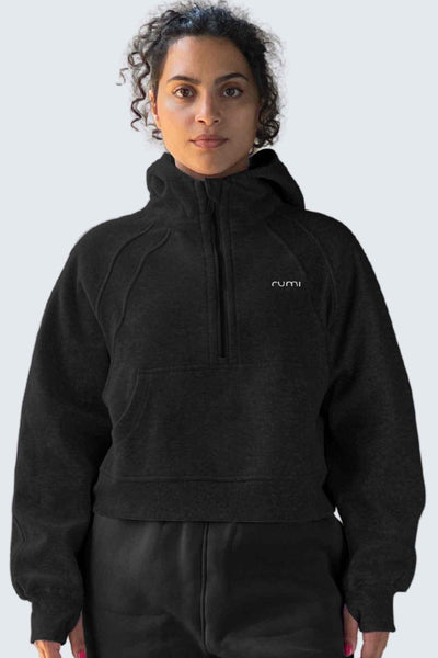 Rumi Earth - W MoonSweat Shirt Mock Oversized + Hoodie - Black - 