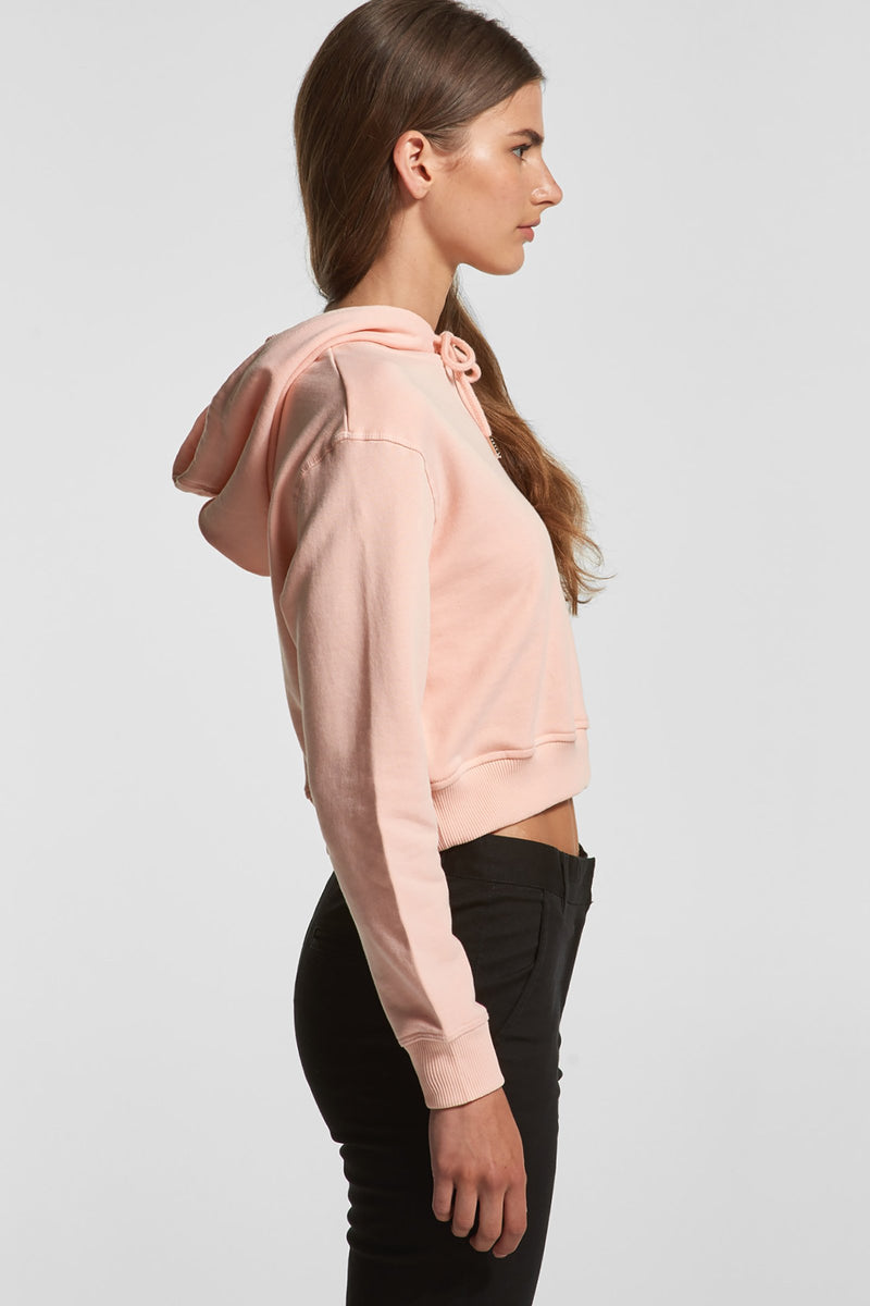 Rumi Earth Moon Cropped Hoodie Sweatshirt - Coral 2